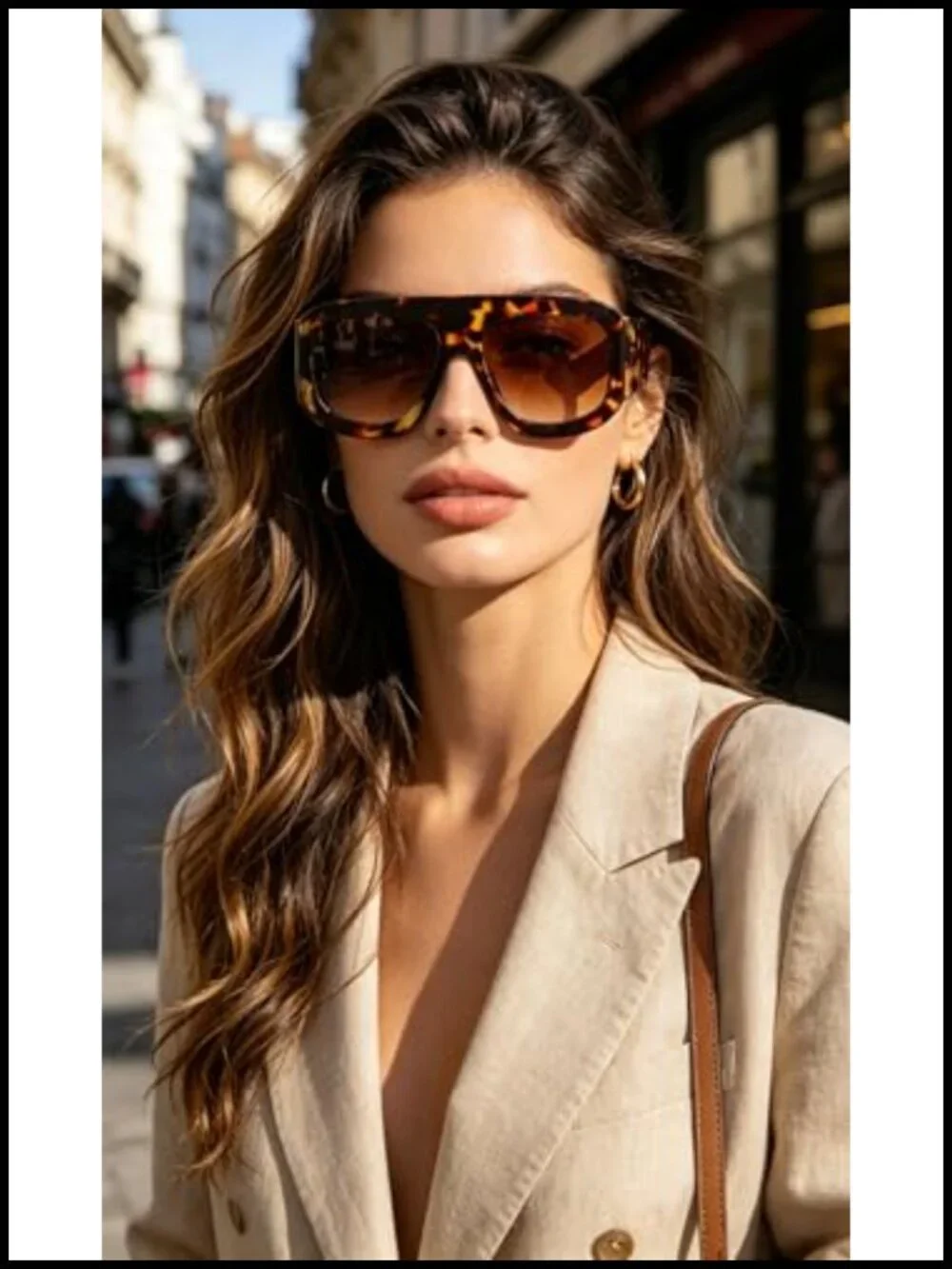 Oversized Aviator Sunglasses with UV400 Protection for Women